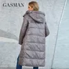 Parka da donna in piumino GASMAN Cappotti invernali da donna Slim Fit Design classico Piumino caldo ispessito con cappuccio lungo Parka da donna tascabile casual LD21103 231127