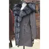 Women's Jackets Women Winter Parka Coat Jacket Fox Rccoon Collar Detachable Rabbit Fur Liner Classic 93cm Length Quality Fabric 16079 D02 231127