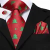 Papillon Cravatta di Natale in seta per uomo Regalo verde rosso Cravatta da uomo Set di gemelli Handky Moda Festa di nozze Dropshiping Designer Hi-Tie