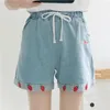 Women's Shorts Jeans Cartoon Embroidery Denim Shorts For Women Summer 2021 High Waist Shorts Jeans Casual Sweet Style Mini Hot Short With Pocket