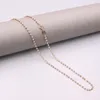 Chaînes véritable chaîne en or rose 18 carats pour femmes femme 2.0mm perles sculptées lien collier 42cm longueur Au750