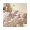 Bedding Sets Nordic Duvet Er And Bedsheet 220X240 Quilt Fashion 150X200 Luxury Set Soft Plaid Bed Linen 230213 Drop Delivery Home Ga Dhrvw