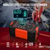 12V 6A 스마트 자동차 배터리 충전기 디지털 디스플레이 스마트 스마트 전체 트리플 충전기 자동차 오토바이 SUV