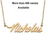 Chains Cursive Initial Letters Name Necklace For Nicholas Birthday Party Christmas Year Graduation Wedding Valentine Day Gift