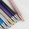 1Pc Bling Metal Ballpoint Pen Glitter Black Ink Pens Business Office School Stationery Financial Ball Point Press