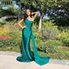 JEHETH Abiti da sera convenzionali sexy con una spalla verde Abiti da ballo lunghi da donna eleganti a sirena lunghi fino al pavimento