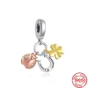 925 perles de charme accessoires fit pandora charmes bijoux femmes perles haute qualité bijoux cadeau en gros quatre trèfle serrure coeur pendentif