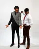 Ternos masculinos emendadosluxury blazer calças 2 peças homens um botão pico lapela xadrez listras formal baile de formatura trabalho desgaste casamento noivo sob medida