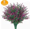 Fleurs décoratives 8 paquets de lavande artificielle, fausses plantes réalistes, artisanat/décoration de la maison, séchées pour créer de jolis bouquets de mariage