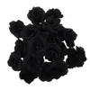 Dekorativa blommor 20 PCS Black Rose Artificial Silk Flower Party Wedding House Office Garden Decor Diy