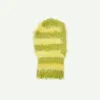 Berets Original Design Niche Style Striped Imitation Mink Knitted Balaclava Cap Pullover Wool Hat Personalized Cold Bommer