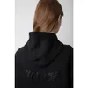 Zadig Voltaire 24SS Cappotto da donna Cappotto di moda Nuovo zadig top Ala posteriore caldo diamante nero maglione di peluche Giacca da donna con cerniera