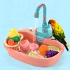 Jouets Baignoire automatique pour oiseaux avec robinet, bol d'alimentation, douche pour perroquet, piscine, évier de cuisine, lave-vaisselle, jouets pour enfants et animaux de compagnie