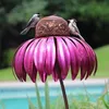 ピンク色のコーンフォーワー鳥の餌箱屋外装飾庭園の花ピカフロール野鳥餌箱飼育耐性アートメタル