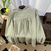 Blusas femininas chiffon camisa solta bordado vintage o-pescoço roupas primavera/verão moda estilo chinês topos ycmyunyan