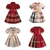 4 stile estivo plaid ragazze vestono bambini classico moda festa a-line abiti casual 1-7T per bambini principessa compleanno vacanza vestito