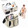 Sacos de fraldas bebê dobrável cama mamãe saco portátil um ombro mamãe saco multifuncional cama grande capacidade q231127
