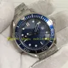 2 Couleur avec boîte d'origine pour hommes HETTRAGE AUTOMATIQUE MENS MEN 41 mm 300m Blue Wave Dial Professionnel 007 Bracelet en acier inoxydable Mécanique MECHEL