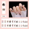 Unghie finte 24 punte per unghie Nials finte Manicure fai da te Winter Autum Style LongBallerina Butterfly Rose French