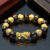 Cadena Feng Shui para hombre Pulsera de cuentas de oración de la suerte para hombres Mujeres Pulsera Color dorado u Riqueza y buena suerte Pulseras cambiantes 231124