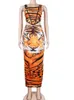 Платье Kricesen Sexy Print Tiger Leopard Stes