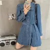 Casual Dresses Early Autumn Women Denim Dress Fashion Female Clothing 2023 Vintage Puff Sleeve Chic French Sweet Jean Shirt Girl Trend
