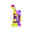 Latest Colorful Silicone Smoking Bong Pipes Kit Portable Space Capsule Shape Travel Bubbler Tobacco Filter Funnel Spoon Bowl Oil Rigs Waterpipe Dabber Holder DHL