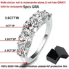 Anéis de casamento 18k banhado 3 6ct todos para mulheres 5 pedras espumantes diamante banda s925 prata esterlina jóias gra 231127