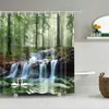 Curtains Beautiful scenery, printed shower curtain, bathroom blackout shower curtain, bathroom decoration, bathroom curtain