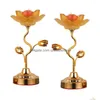 Bougeoirs 2X Lotus Ghee Porte-lampe Beurre Chandelier Pour Chambre Drop Livraison Maison Jardin Décor Dhs1J