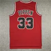 American basketball wear Scottie Pippen 33 throwback men jerseys red black white mitchell ness shirt adult size stitched jersey mix order