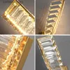 Wall Lamps Luxury Gold LED Crystal Wall Lamp for Bedroom Bedside Living Room Indoor Lighting Background Aisle Corridor Staircase Decorative Q231127