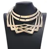 Chains Gothic Alloy Choker Necklaces Simple Statement Short African Necklace Chokers Collar Strange Costume Jewelry For Women Gifts