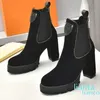 Luxury Designer Platform Boots Heels Woman Trim Pick Zipper Rubber Sole Desert Martin Winter Sneakers