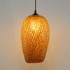 Pendant Lamps Modern Bamboo Lamp Handmade Light Hanging Garden Restaurant Cafe Bar Lounge Lighting Decorative