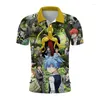 Casual shirts voor heren mode mode heren zomer poloshirt Japanse anime 3D geprinte unisex Harajuku street sport korte mouwen t-shirt