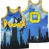 Film 0 Skyline Rampage Basketball Jersey Film Retro City The Rampage Video Game Retro Hiphop University for Sport Fans Breattable Summer Pure Cotton Pensionera skjorta