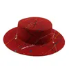 Brede rand hoeden Splash Ink Art Design Straw Hat 2023 Zomer dames platte bovenste pet Buiten strandreizen Sunhat Panama