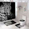 Zasłony tygrysie lamparta drukujące zasłony prysznicowe zasłony poliestrowe w łazience w kąpieli dywaniki dywaniki toaletowe maty