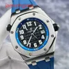 AP Swiss Luxury Watch Royal Oak Offshore 15701st Men's Watch Black and Blue Calender Deep Dive 300m 44mm Automatisk mekanisk klocka