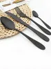 Flatware Sets 4/16/24Pcs Kitchen Utensils Vintage Black Cutlery Set Stainless Steel Tableware Knife Fork Teaspoon Dinnerware