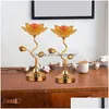 Mum Tutucular 2x Lotus ghee lambası Tutucu Tereyağı Yatak Odası Damla Teslimat Ev Bahçe Dekoru DHTVS