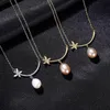 Retro Romantic Freshwater Pearl Butterfly Pendant Necklace Women's Fashion Luxury Plating 18k Gold s925 Silver Necklace Charm Female Collar Chain Jewelry