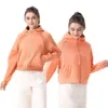 Hoodie Lululemen Womens Scuba Hoodie Tech Fleece förtjockad Yoga Wear Designer Half Zipper Sport Hooded Pullover Women's Loose Cardigan Sweatshirt Jacet Dress Polo