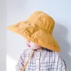 Berretti Cappelli Cappelli estivi per bambini Cappello a secchiello a prova di sole con protezione solare e berretto casual in tinta unita per ragazzi e ragazze a tesa larga 230427