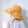 Caps Hats Summer kids children Sun-Shading sun-proof bucket hat with a large brim boys and girls solid color casual cap 230427