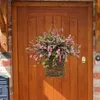 Fleurs décoratives Hortensia Porte artificielle Panier suspendu Panier de gueule