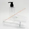 Garrafas de armazenamento Garrafa PET transparente de 250ml com bomba de boca longa de plástico branco/preto/transparente. Loção/lavagem de mãos/xampu/hidratante/água facial