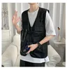 Men's Tank Tops Or Woman Vest Streetwear Punk Cargo Mult Practical Pockets Casual Jackets Sleeveless Cool Clothing 230426