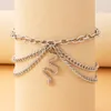 Anklets Boho Gold Silver Color Tassel Chain Bracelet Anklet Charms SnakeStarfishHeart Sexy Leg Ankle On Foot Chain Beach Jewelry 230426